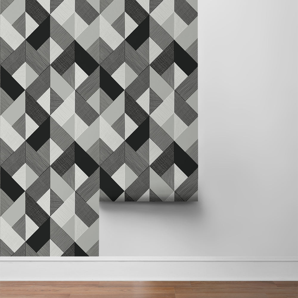 
                  
                    SG11100 Marquetry geometric peel and stick wallpaper roll from The Sojourn Collection by Stacy Garcia Home
                  
                