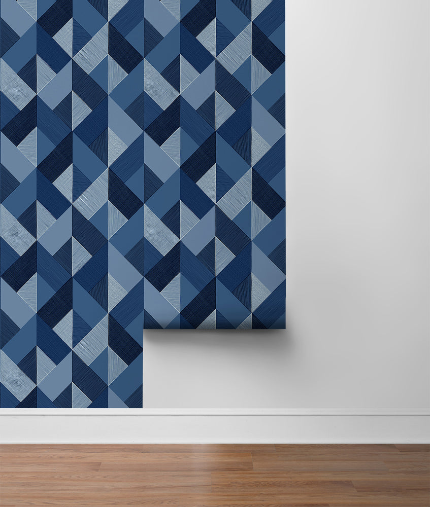 SG11102 Marquetry geometric peel and stick wallpaper roll from The Sojourn Collection by Stacy Garcia Home