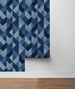 SG11102 Marquetry geometric peel and stick wallpaper roll from The Sojourn Collection by Stacy Garcia Home
