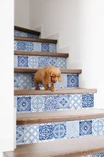 SG11202 tilework peel and stick removable wallpaper stairs from The Sojourn Collection by Stacy Garcia Home