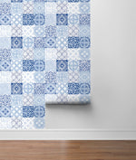 SG11202 tilework peel and stick removable wallpaper roll from The Sojourn Collection by Stacy Garcia Home
