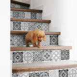 SG11210 tilework peel and stick removable wallpaper stairs from The Sojourn Collection by Stacy Garcia Home