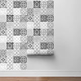 SG11210 tilework peel and stick removable wallpaper roll from The Sojourn Collection by Stacy Garcia Home