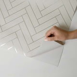 SG11300 herringbone inlay peel and stick removable wallpaper temporary from Stacy Garcia Home