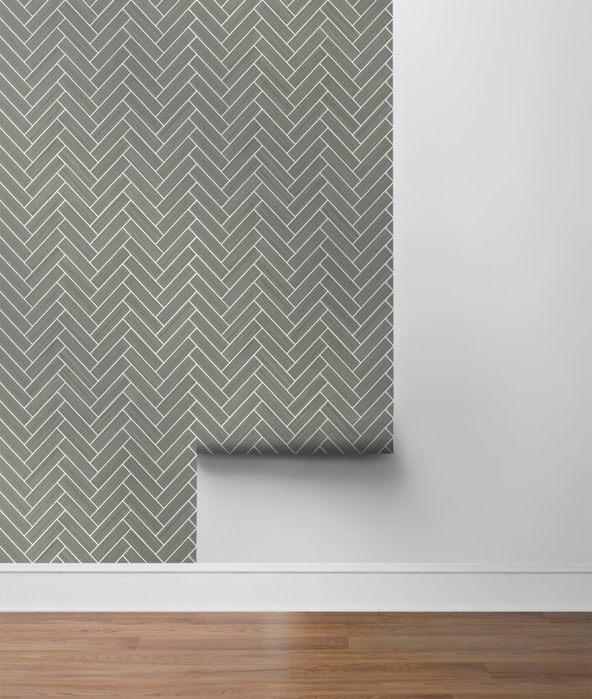 SG11307 herringbone inlay peel and stick removable wallpaper temporary from Stacy Garcia Home