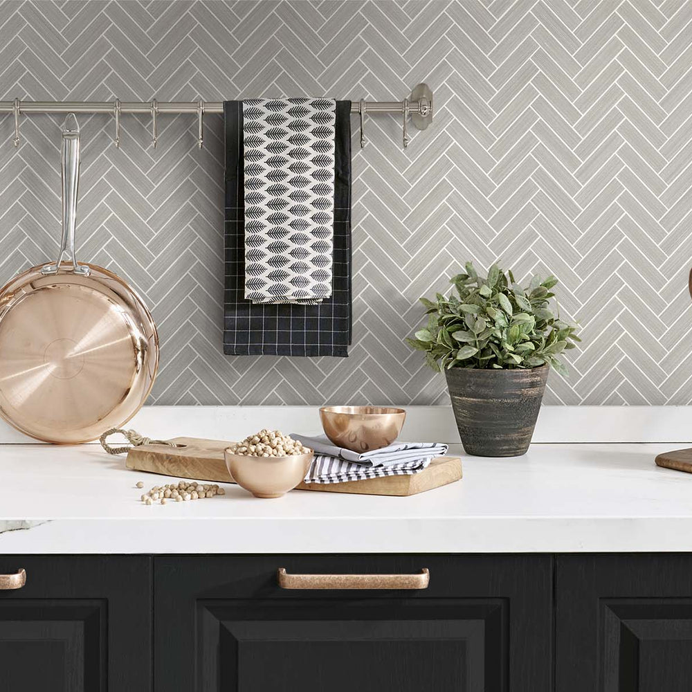 
                  
                    SG11308 herringbone inlay peel and stick removable wallpaper kitchen from Stacy Garcia Home
                  
                