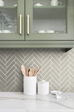 SG11308 herringbone inlay peel and stick removable wallpaper backsplash from Stacy Garcia Home