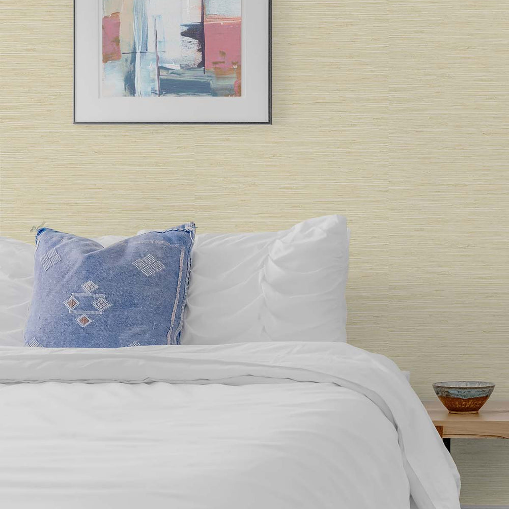 
                  
                    SG11403 Saybrook faux rushcloth peel and stick wallpaper bedroom from Stacy Garcia
                  
                