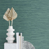 SG11404 Saybrook faux rushcloth peel and stick wallpaper accent from Stacy Garcia