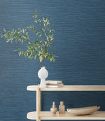 SG11412 Saybrook faux rushcloth peel and stick wallpaper accent from Stacy Garcia
