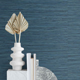 SG11412 Saybrook faux rushcloth peel and stick wallpaper decor from Stacy Garcia