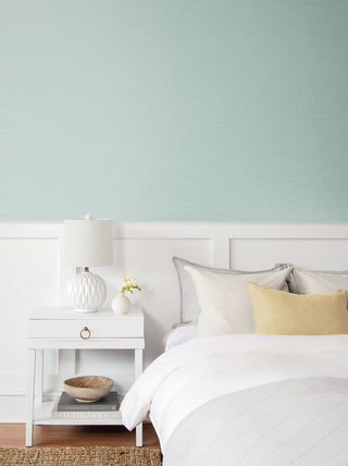 SG11502 seaside faux sisal peel and stick wallpaper bedroom from Stacy Garcia Home