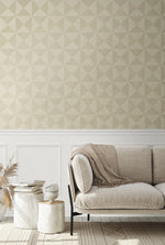 SG11703 geo inlay geometric peel and stick wallpaper living room from Stacy Garcia Home