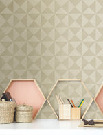 SG11703 geo inlay geometric peel and stick wallpaper office from Stacy Garcia Home
