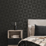 SG11710 geo inlay geometric peel and stick wallpaper bedroom from Stacy Garcia Home