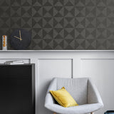 SG11710 geo inlay geometric peel and stick wallpaper entryway from Stacy Garcia Home