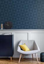 SG11712 geo inlay geometric peel and stick wallpaper hallway from Stacy Garcia Home