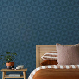 SG11712 geo inlay geometric peel and stick wallpaper bedroom from Stacy Garcia Home