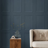 Peel and stick wallpaper SG11802 living room faux wood panel from Stacy Garcia Home