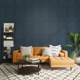 Peel and stick wallpaper SG11802 family room faux wood panel from Stacy Garcia Home