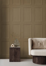 Peel and stick wallpaper SG11806 living room faux wood panel from Stacy Garcia Home