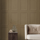 Peel and stick wallpaper SG11806 living room faux wood panel from Stacy Garcia Home