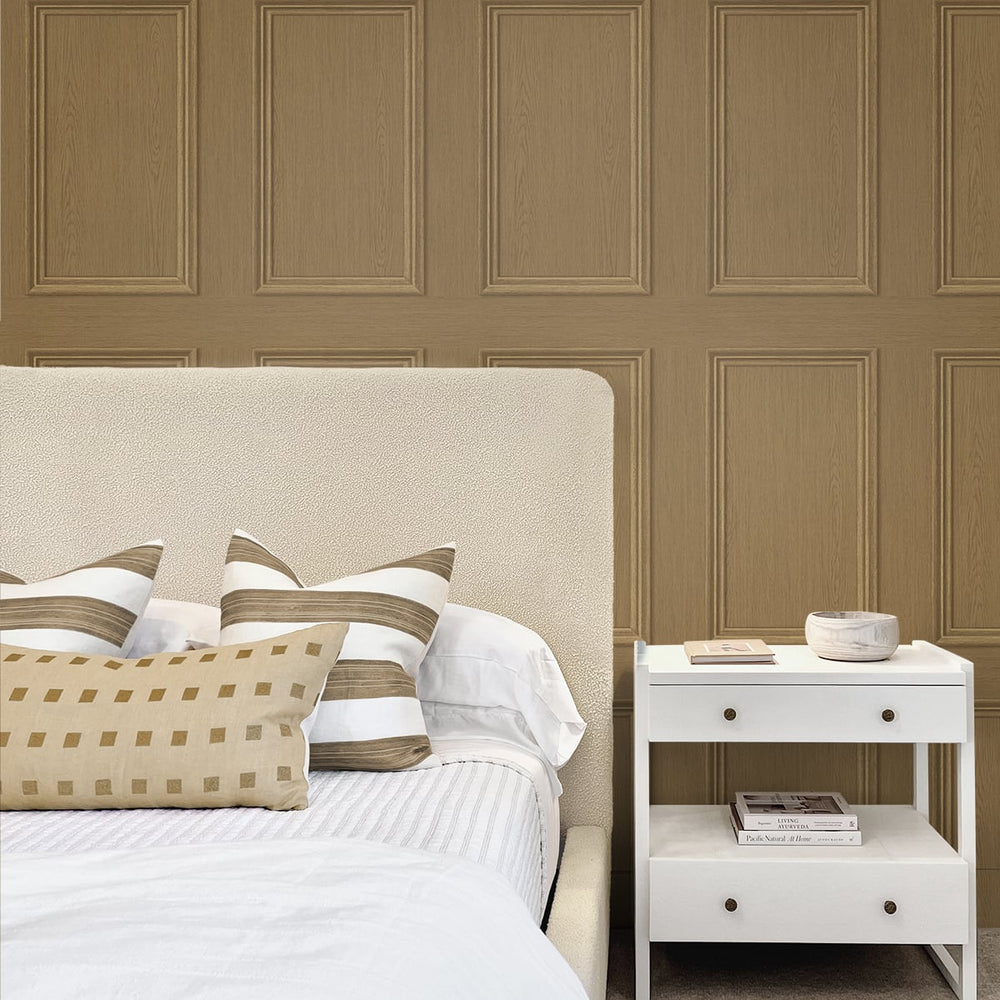 
                  
                    Peel and stick wallpaper SG11806 bedroom faux wood panel from Stacy Garcia Home
                  
                