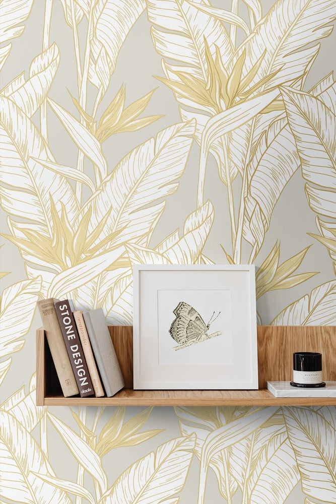 Birds of paradise peel and stick wallpaper accent SG11903 from Stacy Garcia Home