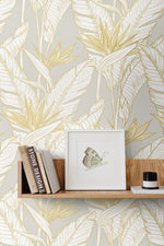 Birds of paradise peel and stick wallpaper accent SG11903 from Stacy Garcia Home