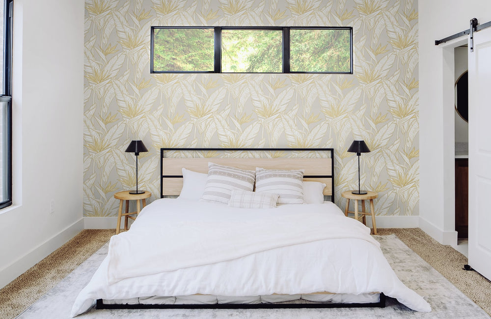 Birds of paradise peel and stick wallpaper bedroom wall SG11903 from Stacy Garcia Home