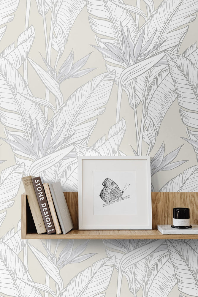 Birds of paradise peel and stick wallpaper accent SG11905 from Stacy Garcia Home