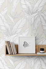 Birds of paradise peel and stick wallpaper accent SG11905 from Stacy Garcia Home