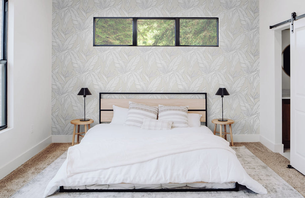 Birds of paradise peel and stick wallpaper bedroom wall SG11905 from Stacy Garcia Home
