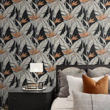 Birds of paradise peel and stick wallpaper bedroom SG11910 from Stacy Garcia Home