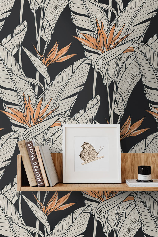 Birds of paradise peel and stick wallpaper accent SG11910 from Stacy Garcia Home
