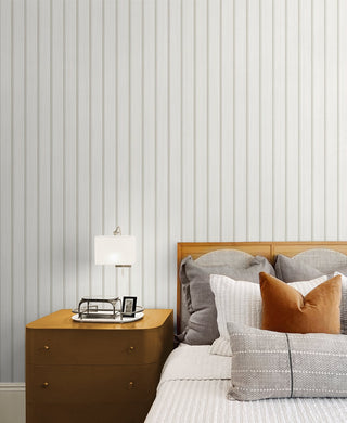 Faux wood peel and stick wallpaper Japandi bedroom SG12100 from Stacy Garcia Home