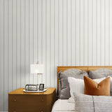 Faux wood peel and stick wallpaper Japandi bedroom SG12100 from Stacy Garcia Home