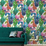 SG12201 Mariposa butterfly botanical peel and stick wallpaper living room from The Sojourn Collection by Stacy Garcia