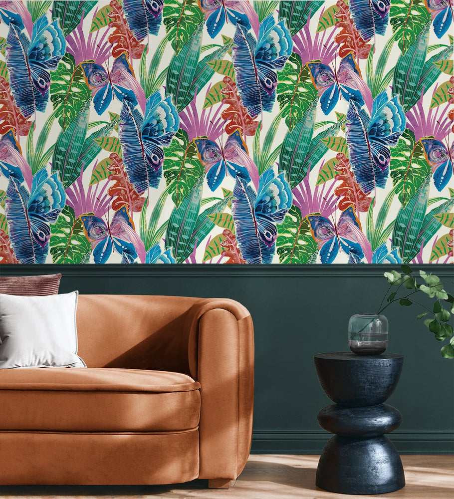 SG12201 Mariposa butterfly botanical peel and stick wallpaper decor from The Sojourn Collection by Stacy Garcia
