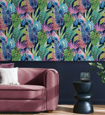 SG12202 Mariposa butterfly botanical peel and stick wallpaper living room from The Sojourn Collection by Stacy Garcia