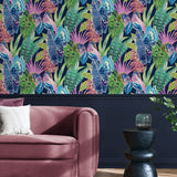 SG12202 Mariposa butterfly botanical peel and stick wallpaper living room from The Sojourn Collection by Stacy Garcia