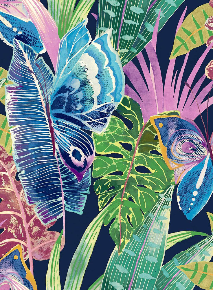 SG12202 Mariposa butterfly botanical peel and stick wallpaper from The Sojourn Collection by Stacy Garcia