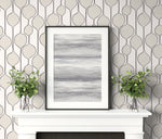 Geometric wallpaper fireplace SL80100 minimalist from The Simple Life collection by Seabrook Designs