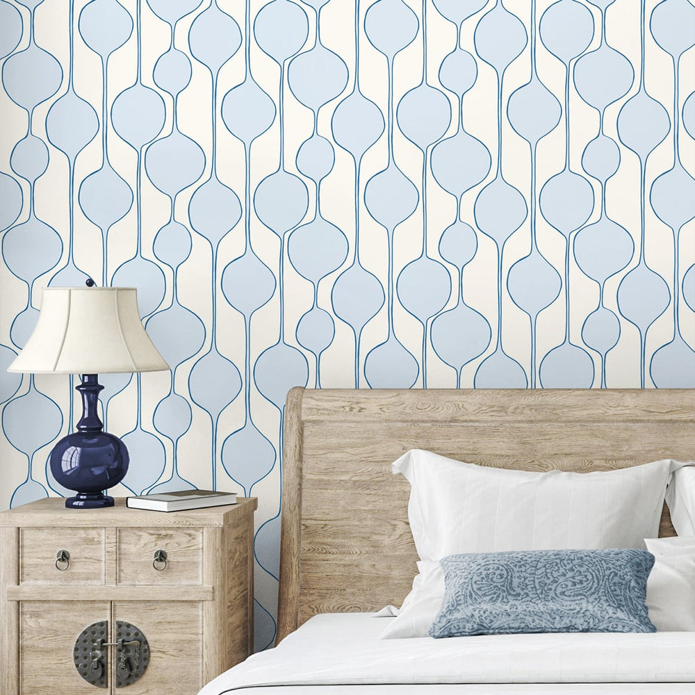 Geometric wallpaper bedroom SL80102 minimalist from The Simple Life collection by Seabrook Designs