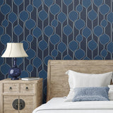 Geometric wallpaper bedroom SL80112 minimalist from The Simple Life collection by Seabrook Designs