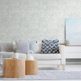Geometric wallpaper living room SL80202 from The Simple Life collection by Seabrook Designs