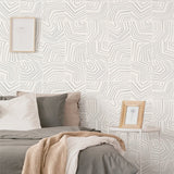 Geometric wallpaper bedroom SL80208 from The Simple Life collection by Seabrook Designs