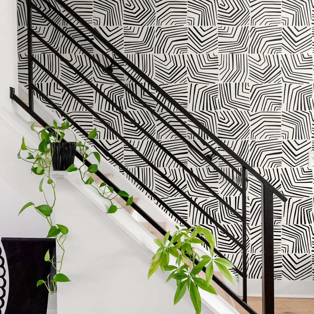 
                  
                    Geometric wallpaper entryway SL80210 from The Simple Life collection by Seabrook Designs
                  
                