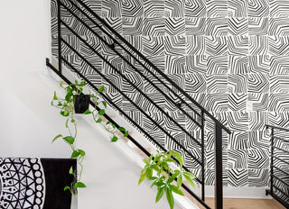 Geometric wallpaper entryway SL80210 from The Simple Life collection by Seabrook Designs