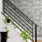 Geometric wallpaper entryway SL80210 from The Simple Life collection by Seabrook Designs
